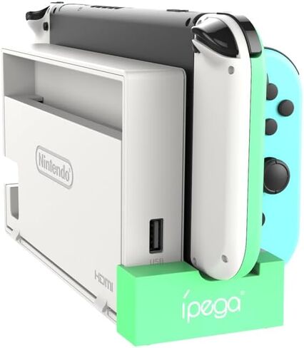 Charging Dock Station for Switch & Switch OLED, Charge up to 4 Controllers (White-Black) in Saudi Arabia