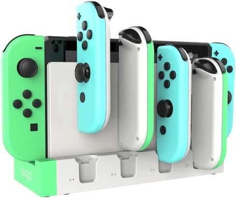 Charging Dock Station for Switch & Switch OLED, Charge up to 4 Controllers (White-Black) in Saudi Arabia