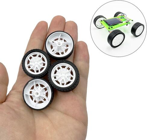 10PCS RC Toy Car Wheel 28mm Rubber Tire Wheels with 5PCS Shaft Round Axles for for RC Car Truck Robot DIY Model Toy Building Project Accessories (Orange) in Saudi Arabia