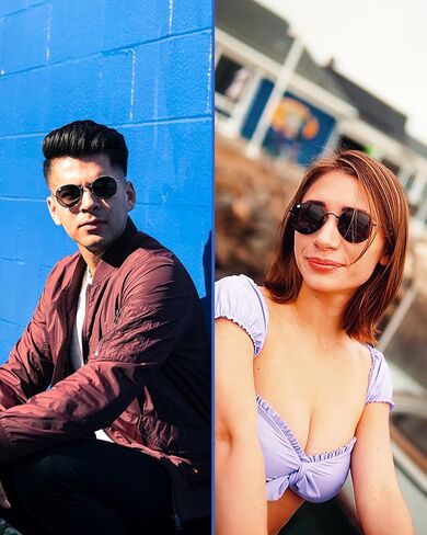 نظارات شمسية دائرية قابلة للطي، حماية من الأشعة فوق البنفسجية 400 والأشعة فوق البنفسجية فئة B للرجال والنساء، حقيبة جلدية قابلة للطي للنظارات الشمسية in Kuwait