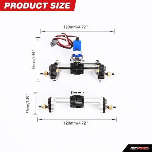 RCAWD TRX4M Diff Locker & Differential Portal Axles Front Rear Set Converted & Driveshafts for Traxxas 1/18 Defender Bronco F-150 K10 Upgrades Brass Weighted 100% Durability Increase Parts Black in Saudi Arabia