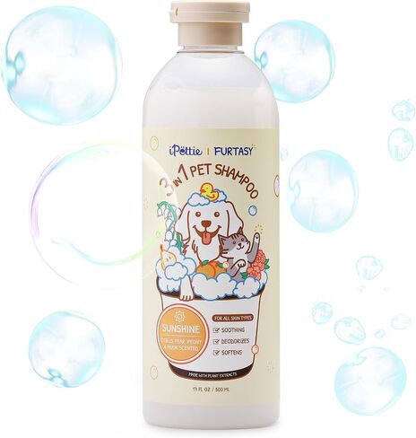 iPettie Furtasy Pet Shampoo, Cozy Scent 3-in-1 Shampoo with Aloe & Herbal Extracts, Soothing, Deodorizing, Softening, Alcohol-Free, No Synthetic Dyes, 500ml in Kuwait