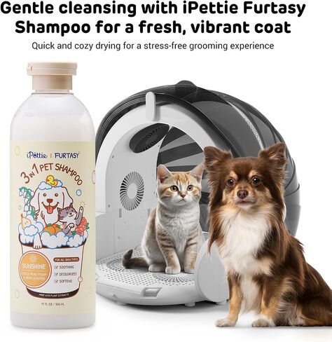 iPettie Furtasy Pet Shampoo, Cozy Scent 3-in-1 Shampoo with Aloe & Herbal Extracts, Soothing, Deodorizing, Softening, Alcohol-Free, No Synthetic Dyes, 500ml in Kuwait