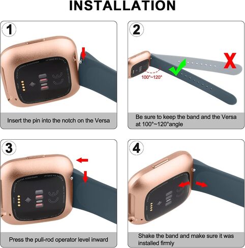 2 Pack Waterproof Bands for Fitbit Versa 2 Bands for Women Men, Soft Breathable Silicone Sport Replacement Wristbands in Saudi Arabia