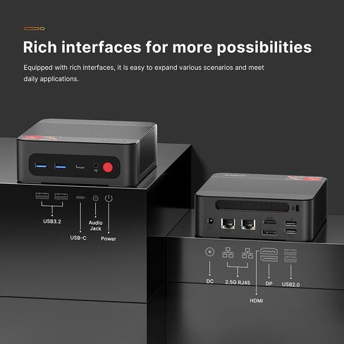 M3 Mini PC Intel Ultra 7 155H Windows 11 Pro 64GB DDR5(Dual 32GB x2) 2TB NVMe M.2 2280 SSD, Intel Arc Graphics 2.25GHz, Thunderbolt 4 8K 60HZ, Dual 2.5GbE LAN, WiFi 6E, BT 5.2 in Kuwait
