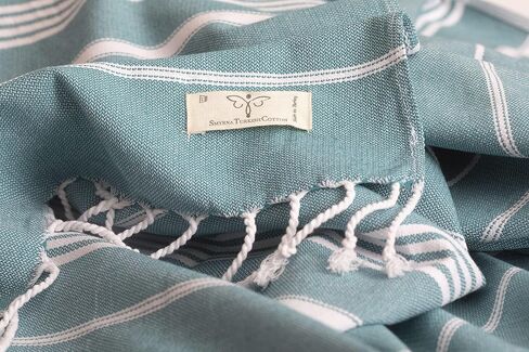 SMYRNA TURKISH COTTON Classical Series Throw Blanket 50x60, Outdoor Blankets, Throws and Blankets for Couch, Sofa, Bed, Chair, Beach Picnic, Travel Boho Turkish Blanket, Petrol in Saudi Arabia