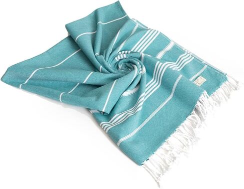 SMYRNA TURKISH COTTON Classical Series Throw Blanket 50x60, Outdoor Blankets, Throws and Blankets for Couch, Sofa, Bed, Chair, Beach Picnic, Travel Boho Turkish Blanket, Petrol in Saudi Arabia