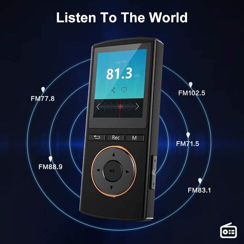 MP3 Player 64GB with Bluetooth,HiFi,Sport,Line-in rip Music, Lossless Sound, Sleep Timer, FM, Long Battery Life(Black) (Black) in Saudi Arabia