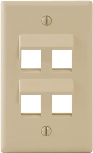ICC Angled 1-Port Keystone Wall Plate (10 Pack), UL Listed, Durable ABS Plastic, Single Gang Wall Plate for RJ45 Modular Inserts, White in Saudi Arabia