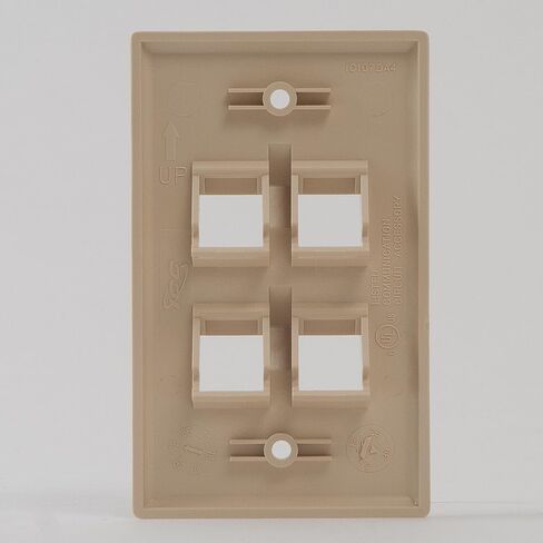 ICC Angled 1-Port Keystone Wall Plate (10 Pack), UL Listed, Durable ABS Plastic, Single Gang Wall Plate for RJ45 Modular Inserts, White in Saudi Arabia