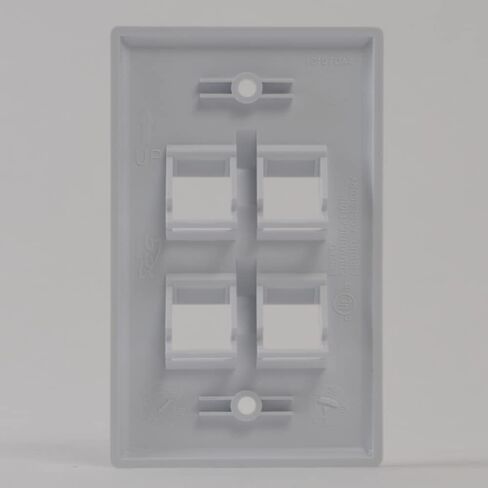 ICC Angled 1-Port Keystone Wall Plate (10 Pack), UL Listed, Durable ABS Plastic, Single Gang Wall Plate for RJ45 Modular Inserts, White in Saudi Arabia