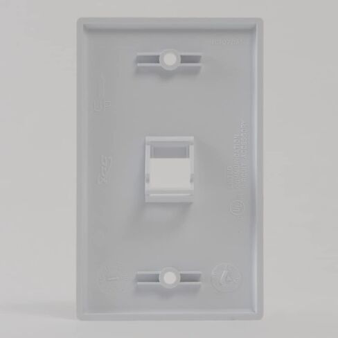 ICC Angled 1-Port Keystone Wall Plate (10 Pack), UL Listed, Durable ABS Plastic, Single Gang Wall Plate for RJ45 Modular Inserts, White in Saudi Arabia