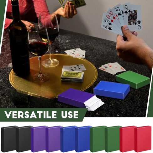 Jexine 50 Pieces Playing Card Box Empty Playing Case Card Holder Organize Storage Board Game Box Fits Baseball Trading(Red, Yellow, Green, Blue, White) in Kuwait