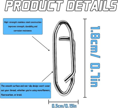 Fishing Swivels Ball Bearing Swivels Fishing Speed Clips for Fishing Lures Snap Swivels, Topwater Speed Clips Fishing Clips Quick Change Barrel Swivels Fishing Tackle in Kuwait