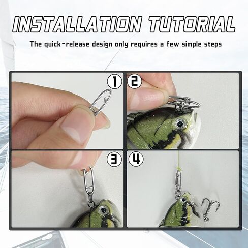 Fishing Swivels Ball Bearing Swivels Fishing Speed Clips for Fishing Lures Snap Swivels, Topwater Speed Clips Fishing Clips Quick Change Barrel Swivels Fishing Tackle in Kuwait