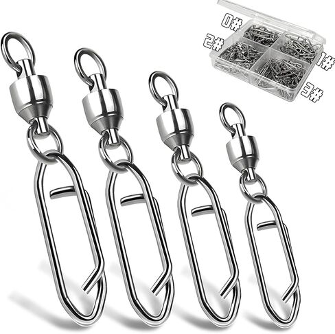 Fishing Swivels Ball Bearing Swivels Fishing Speed Clips for Fishing Lures Snap Swivels, Topwater Speed Clips Fishing Clips Quick Change Barrel Swivels Fishing Tackle in Saudi Arabia