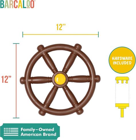 Barcaloo Kids Playground Pirate Ship Wheel – Yellow Jungle Gym Steering Wheel for Swing Set, Childrens Steering Wheel Simulation Toy, Pirate Ship Steering Wheel Toys for Toddlers. Wheel Playset in Saudi Arabia