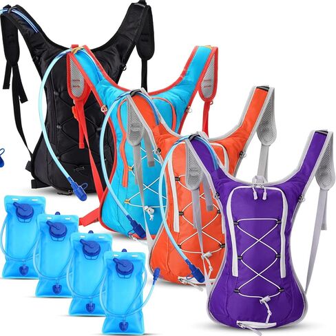 4 Pack Hydration Backpack with 2L Water Bladder Lightweight Hydration Backpack Pack for Men Women Hiking Cycling Camping Running Climbing in Kuwait
