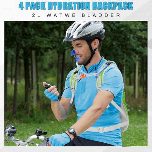 4 Pack Hydration Backpack with 2L Water Bladder Lightweight Hydration Backpack Pack for Men Women Hiking Cycling Camping Running Climbing in Kuwait