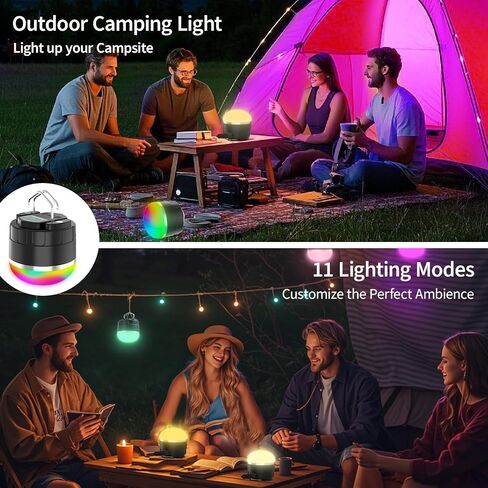LED Camping Lantern القابلة لإعادة الشحن ، أساسيات CAMP ، تغيير لون RGB ، 1000 لتر ، 4 أوضاع ضوئية ، قاعدة مغناطيسية ، مقاومة للماء IP65 ، فانوس محمول للتخييم ، المشي لمسافات طويلة ، الأعاصير وانقطاع التيار الكهربائي in Kuwait