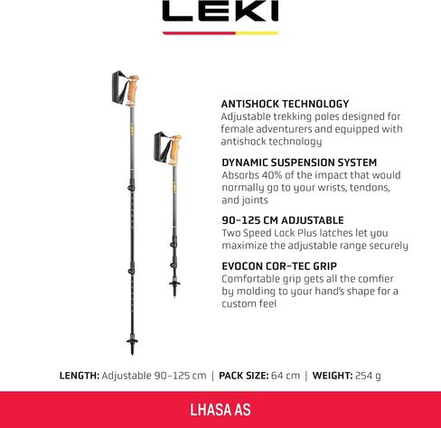 LEKI Lhasa AS Aluminum Adjustable Lightweight Walking Poles for Trekking & Hiking in Kuwait