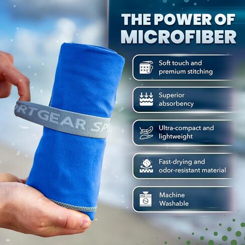 Quick Dry Camping & Travel Towel-Microfiber Travel Sports Towel, Microfiber Beach & Gym Sweat Towels For Men & Women Body, Travel Towels Fast Drying Lightweight, Quick Dry Towels For Travel in Kuwait