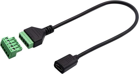 zdyCGTime Type C USB Screw Terminal Block Connector Cable 2.0 Type C USB Male Plug to 5 Pin Way Female Bolt Screw with Shield terminals Pluggable Type Adapter Connector Converter Cable（30CM2Pack Male in Kuwait
