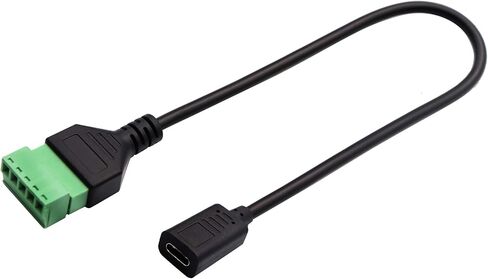 zdyCGTime Type C USB Screw Terminal Block Connector Cable 2.0 Type C USB Male Plug to 5 Pin Way Female Bolt Screw with Shield terminals Pluggable Type Adapter Connector Converter Cable（30CM2Pack Male in Kuwait