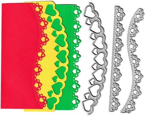 Metal 7pcs Flower Decorative Border Lace Die Cuts, Flower Lace Cutting Die DIY Crafts Template Mould Stencils for DIY Embossing Card Making Album Decorative Paper Scrapbooking in Kuwait