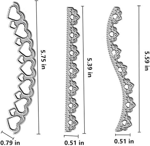 Metal 7pcs Flower Decorative Border Lace Die Cuts, Flower Lace Cutting Die DIY Crafts Template Mould Stencils for DIY Embossing Card Making Album Decorative Paper Scrapbooking in Kuwait