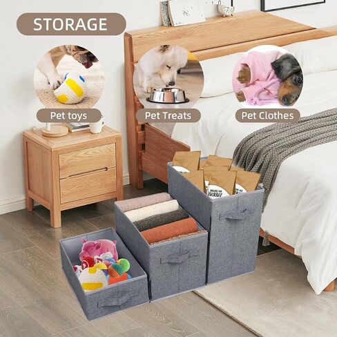 Dog Stairs with Storage, 4-Step Folding Pet Steps for Small Dogs and Cats, Pet Steps Storage with Zip, Pet Stairs for High Bed, Couch and Car Ramp (Beige, 4 Steps no Condo) in Saudi Arabia