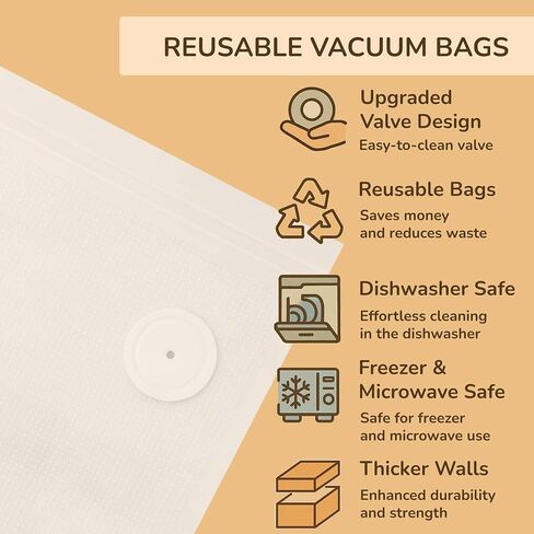 Handheld Vacuum Sealer for Food - Portable Vacuum Sealer for Travel Keeps Food Fresh 5X Longer - Cordless - with Reusable Vacuum Seal Bags - One-Touch Operation - White (sealer + 30 bags) in Kuwait