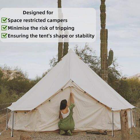 Danchel Outdoor Guy Short Guy Poles لتخييم خيمة Canvas Bell ، وملحقات Glamping Glamping القطب غير المعدلة للرياح ، 80 سم/31.5 '' in Kuwait
