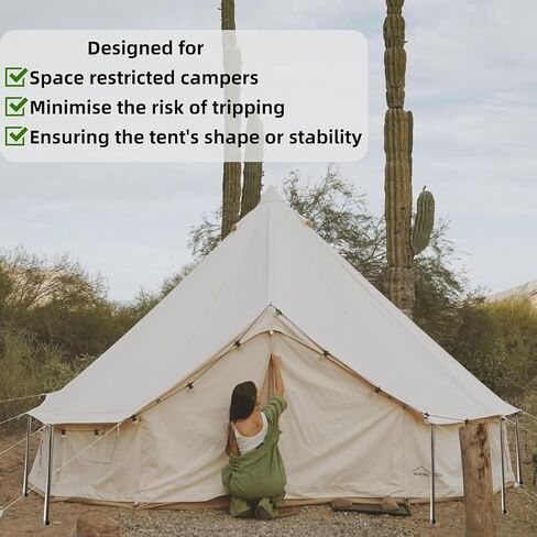 Danchel Outdoor Guy Short Guy Poles لتخييم خيمة Canvas Bell ، وملحقات Glamping Glamping القطب غير المعدلة للرياح ، 80 سم/31.5 '' in Kuwait