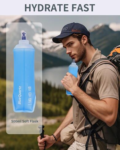 15L Small Hiking Backpack with Soft Flask, Ultralight Hiking Daypack with Chest Pockets for Phone Sternum Straps, Lightweight Foldable Packable Back Pack for Women Men(patent pending) in Saudi Arabia