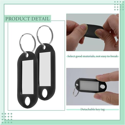 50 Pcs Plastic Key Tags with Label Window Key Ring Tags Key Labels Tags for ID Name Split Ring Keychain Luggage Travels Home Office Classification Gifts Favors Supplies (blue) in Kuwait