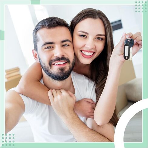 50 Pcs Plastic Key Tags with Label Window Key Ring Tags Key Labels Tags for ID Name Split Ring Keychain Luggage Travels Home Office Classification Gifts Favors Supplies (blue) in Kuwait