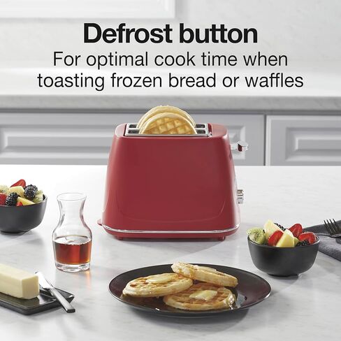 Proctor Silex Plastic 2 Slice Toaster, Bagel, Defrost & Cancel Buttons, Browning Control With 7 Shades, Auto Shutoff, Slide-Out Crumb Tray, Red (22661) in Saudi Arabia