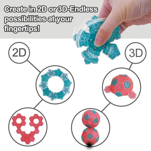 Magnetic Fidget Toy for Adults, 12-Piece Set Magnet Fidget Sphere, Creative Office Decor, Pentagons Magnetic Sensory Desk Toy for Stress Relief & Anxiety, Great Gifts Idea for Adults - Sky Blue in Saudi Arabia