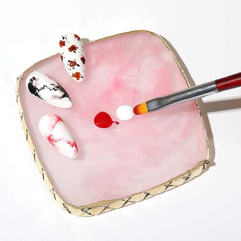 AKOAK 1 Pack Nail Square Palette Crystal Resin Agate Phnom Penh Palette Nail DIY Painting Tools Nail Art Display Stand (Agate Blue) in Saudi Arabia