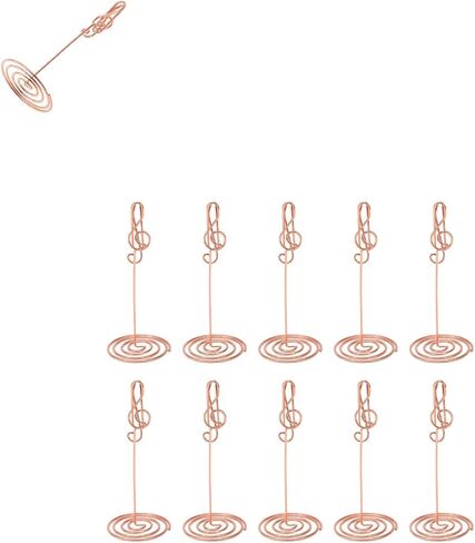 Decorative Shaped Table Number Holder, 10Pcs Metal Place Card Holders Multipurpose Memo Photo Stand Holder for Wedding Party (Music Note) in Saudi Arabia