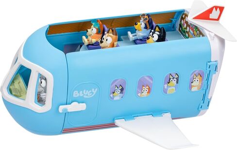 Bluey 3-in-1 Transforming Plane Playset, Transforms from A Plane to A Resort and a Boat! Opens Up to Expand Out to A 27 Inch/ 70cm Wide Holiday Vacation Resort Playset, Over 25 Sounds and Phrases in Saudi Arabia
