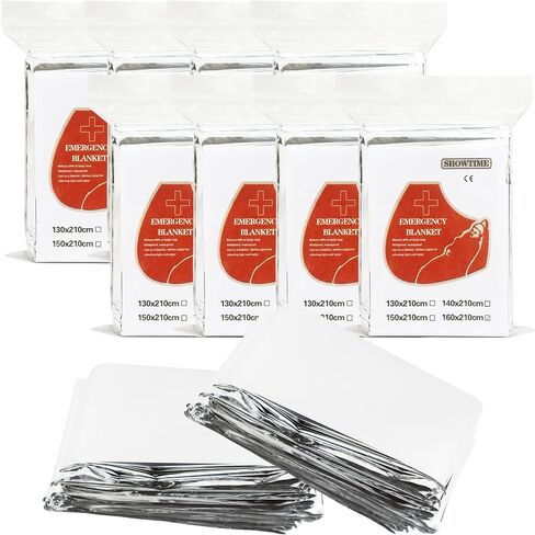 Emergency Blankets Mylar Thermal Blanket, 8 Pack Space Blankets Survival Mylar Blanket Perfect for Outdoors, Hiking, Camping Survival, 83" x 63" in Kuwait