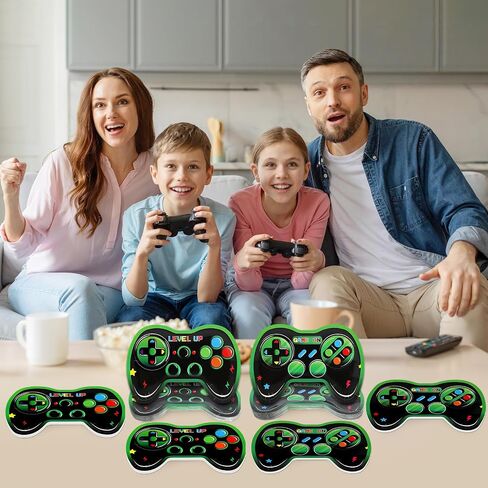 48Pcs Video Game Party Supplies Paper Plates Gaming Birthday Decorations Gamepad Shaped Disposable Plates Game On Controllers Party Tableware Dinnerware Video Gamer Theme Dessert Plates for Boys Kids in Saudi Arabia