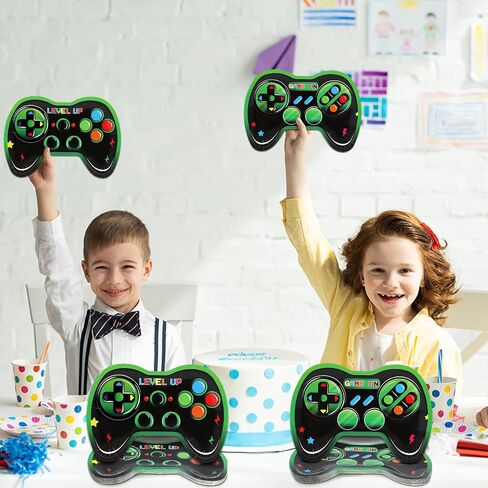 48Pcs Video Game Party Supplies Paper Plates Gaming Birthday Decorations Gamepad Shaped Disposable Plates Game On Controllers Party Tableware Dinnerware Video Gamer Theme Dessert Plates for Boys Kids in Saudi Arabia
