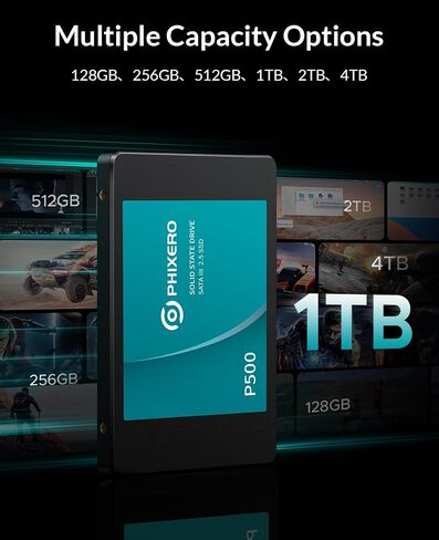 PHIXERO P500 SATA SSD 2TB 3D NAND, Internal SSD 2.5 Inch Solid State Drive SATA III 6 Gb/s, UP to 550MB/s, for laptops, desktops and Gaming Consoles PC in Saudi Arabia