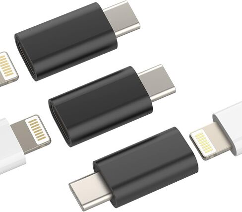 27W USB C أنثى إلى Lightning Male Fast Charger Adapter (3Pack) Type-C Port Charge Cord Colling Compling Data Sync Cable for iPhone 14 13 12 11 Pro Max Mini XS SE 7 8 X XR plus iPad Air in Kuwait
