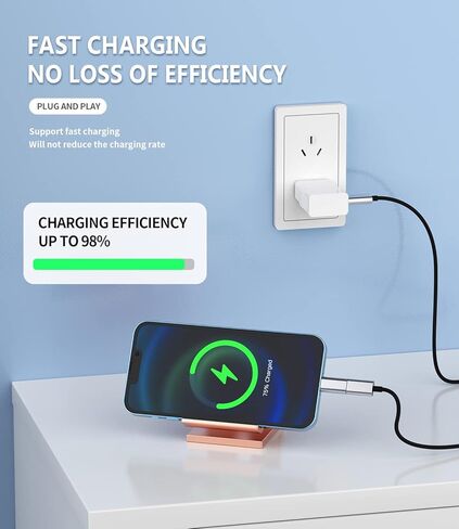 27W USB C أنثى إلى Lightning Male Fast Charger Adapter (3Pack) Type-C Port Charge Cord Colling Compling Data Sync Cable for iPhone 14 13 12 11 Pro Max Mini XS SE 7 8 X XR plus iPad Air in Kuwait