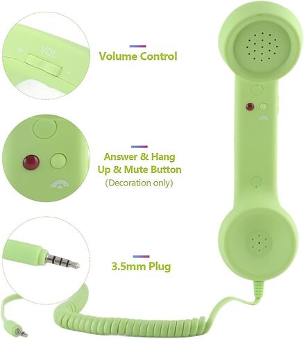 هاتف Flexman Bluetooth Retro ، Whailing Proof Vintage الهاتف مع مقبس 3.5 ملم ، هاتف الهاتف الكلاسيكي متعدد الوظائف لزخارف الهواتف الذكية (أسود) in Kuwait