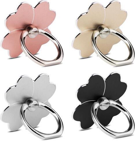 4pc-Cell Phone Ring Stand,Cell Phone Ring Holder Flower,360 Rotate and 180°Angle Adjustable Metal Finger Ring Socket Grip Kickstand for Smartphones in Kuwait